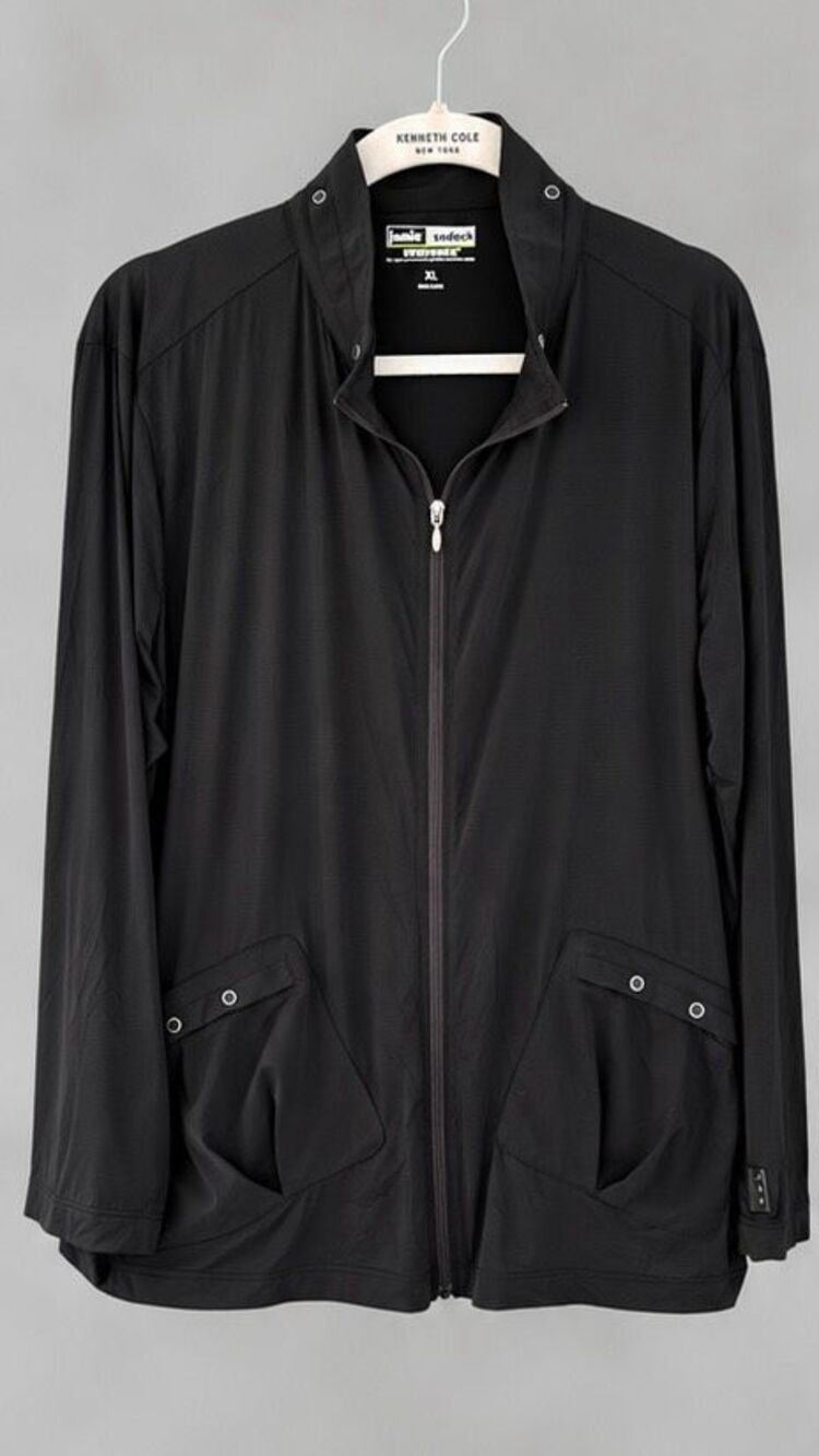 Jamie Sadock Sunsense Golf Jacket Black Womens XL Full Zip Minimalist Sporty